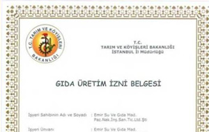 Gıda Üretim İzin Belgesi